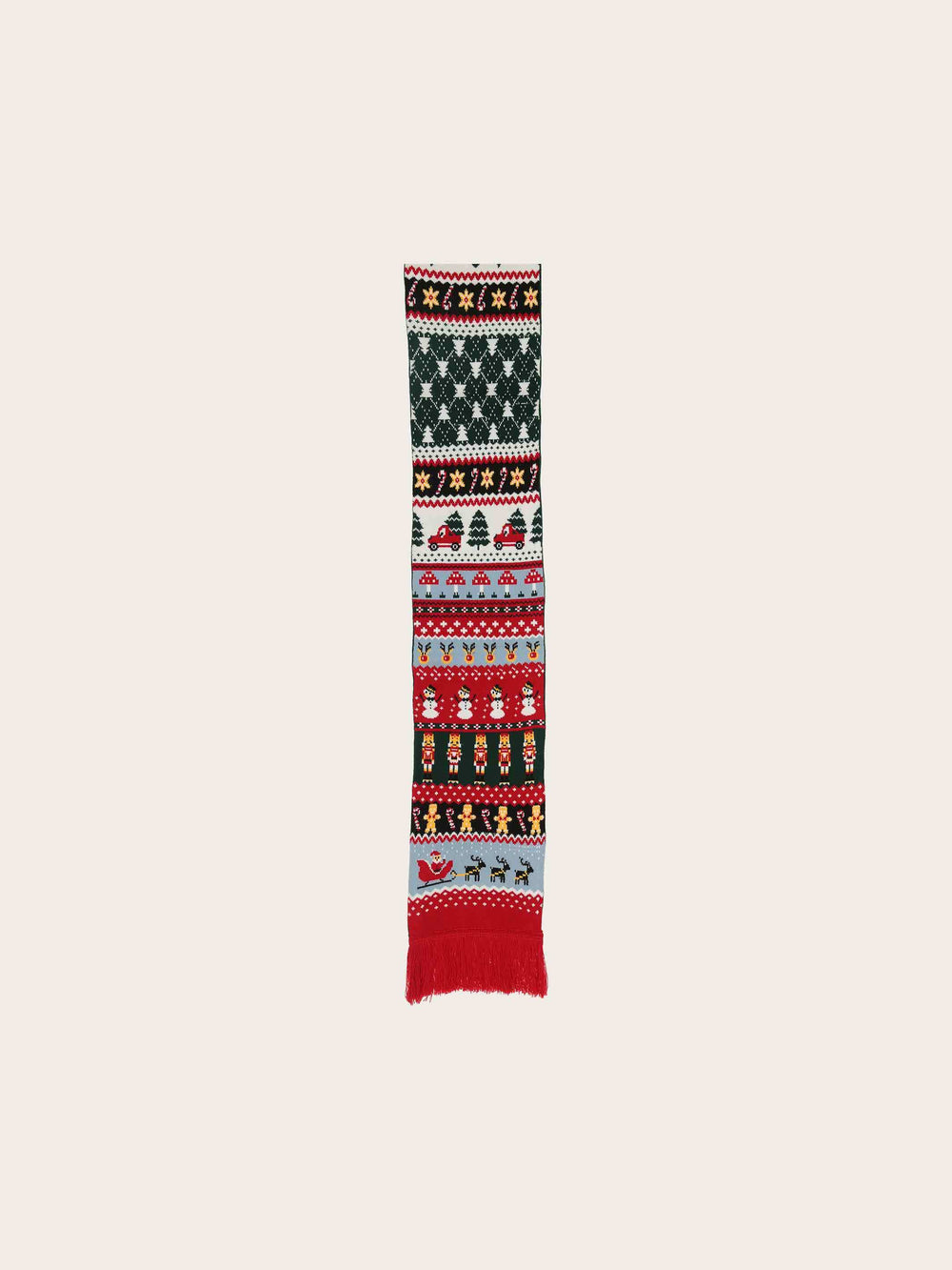 Strickschal mit Weihnachts-Motiv