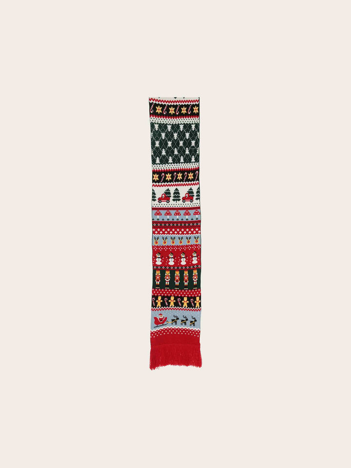 Strickschal mit Weihnachts-Motiv