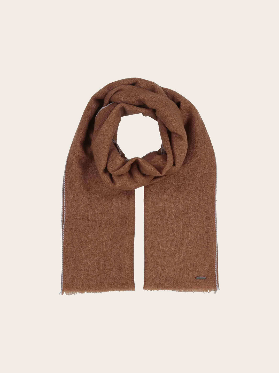 Hochwertiger einfarbiger bugatti Schal mit farbiger Applikation