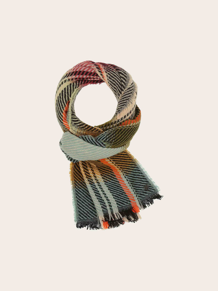 Gestreifter Schal im Retro-Design mit Wollanteil
