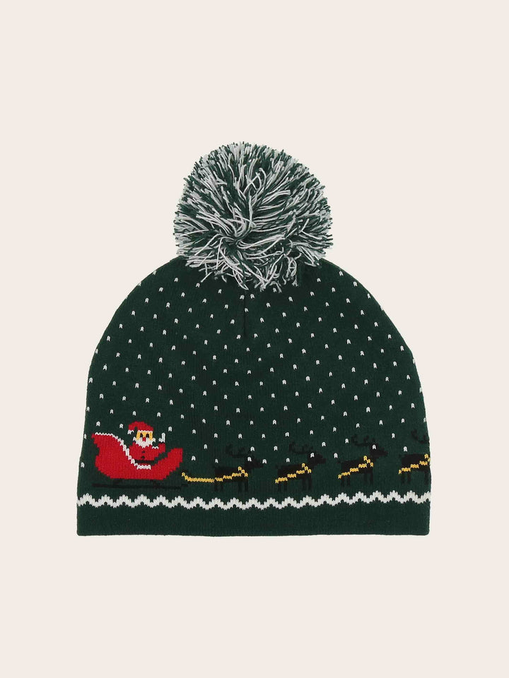 Strickmütze mit Weihnachtsmann-Motiv