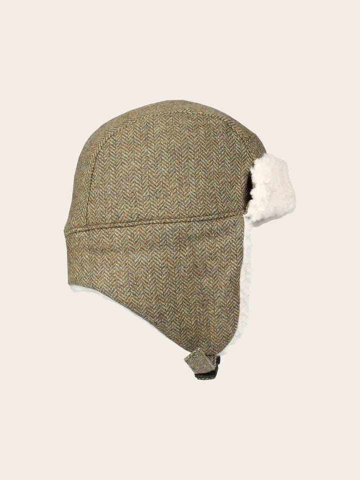 Loevenich Fliegermütze mit Ohrenklappen mit Fischgrät-Design