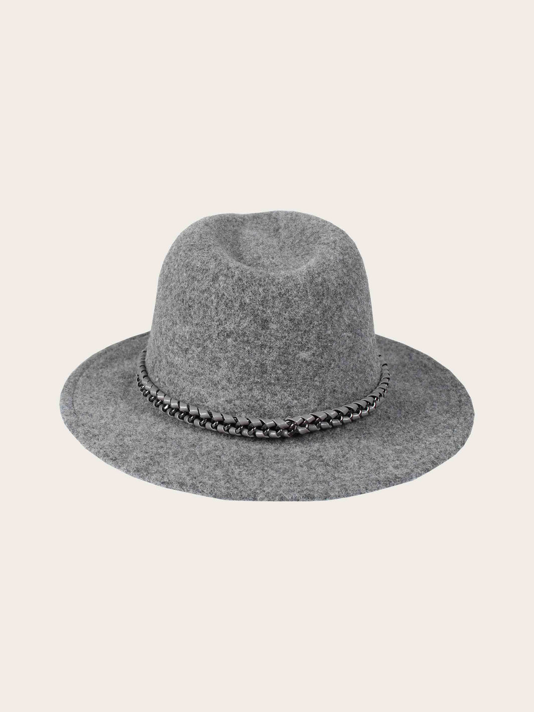 Loevenich Fedora aus Wollmischung mit Kettenbandbesatz