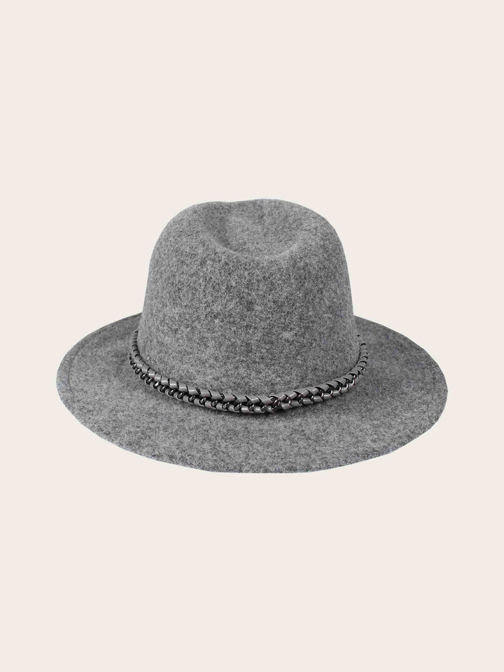 Loevenich Fedora aus Wollmischung mit Kettenbandbesatz