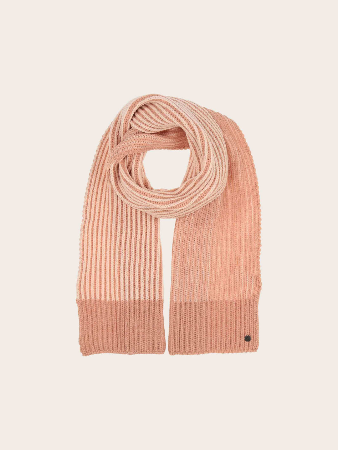 Gerippter Strickschal mit Two-Tone-Effekt in Wollmischung