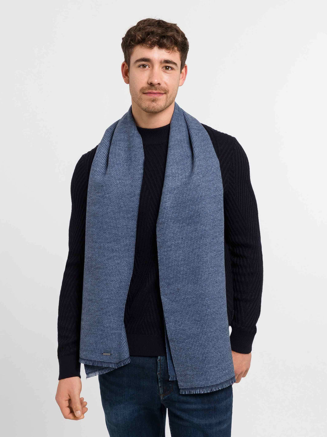 bugatti Doubleface-Schal mit feinem Karo