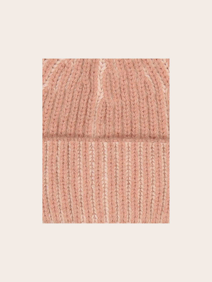 Gerippte Strickmütze mit Two-Tone-Effekt in Wollmischung