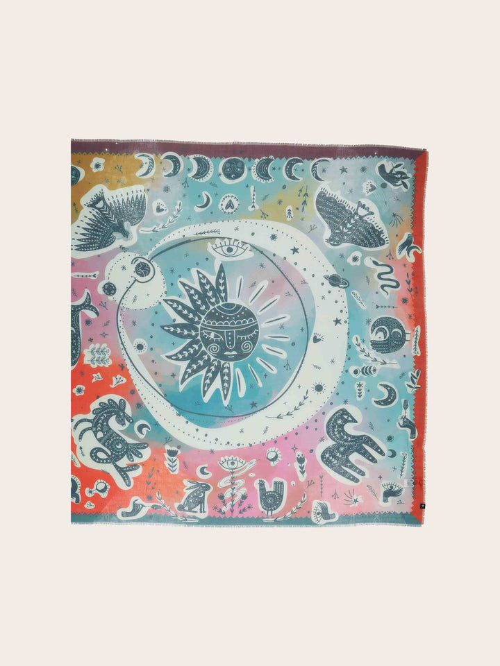 Tuch mit mystischen Motiven