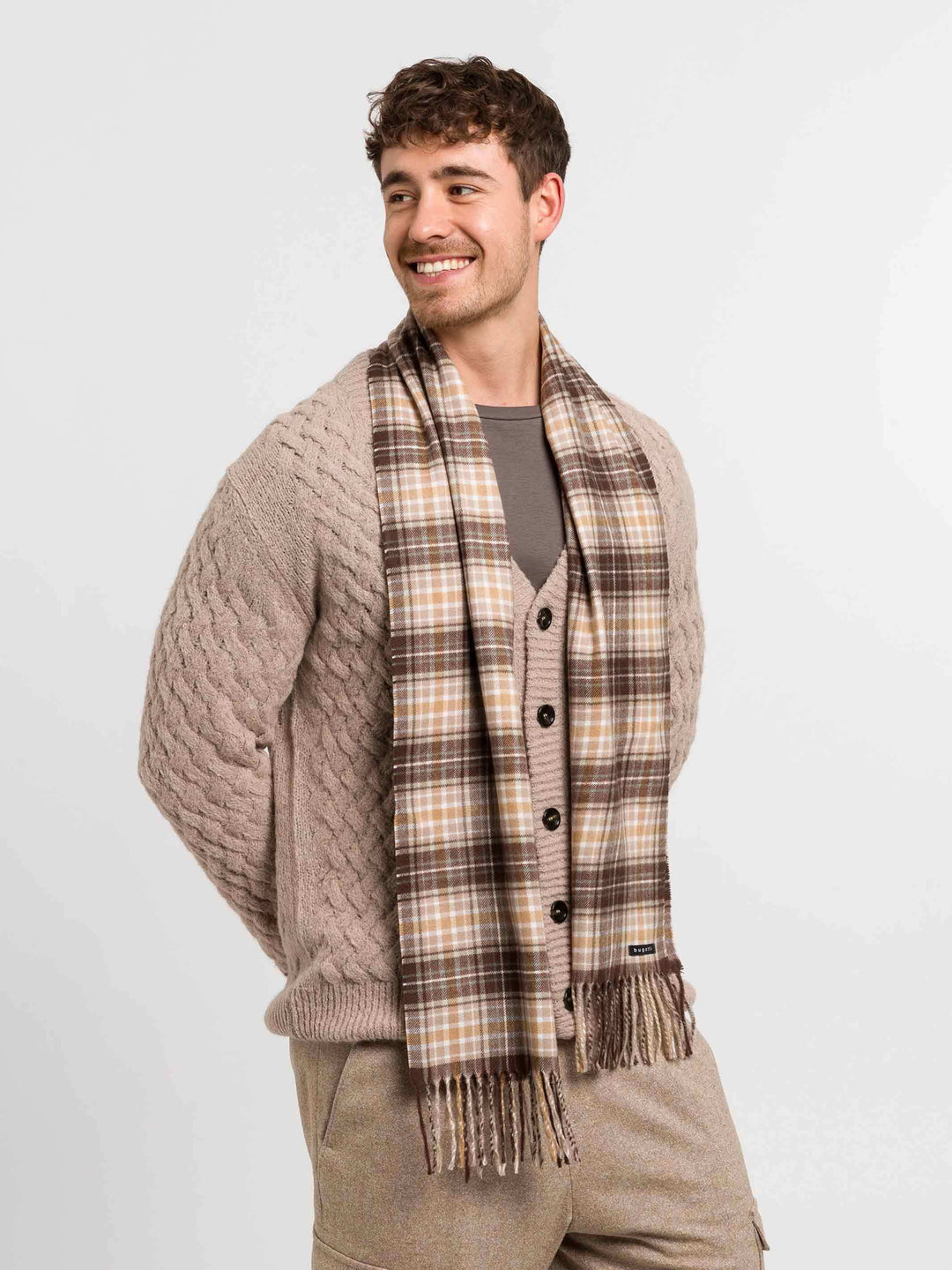 bugatti Cashminkschal mit Karomuster