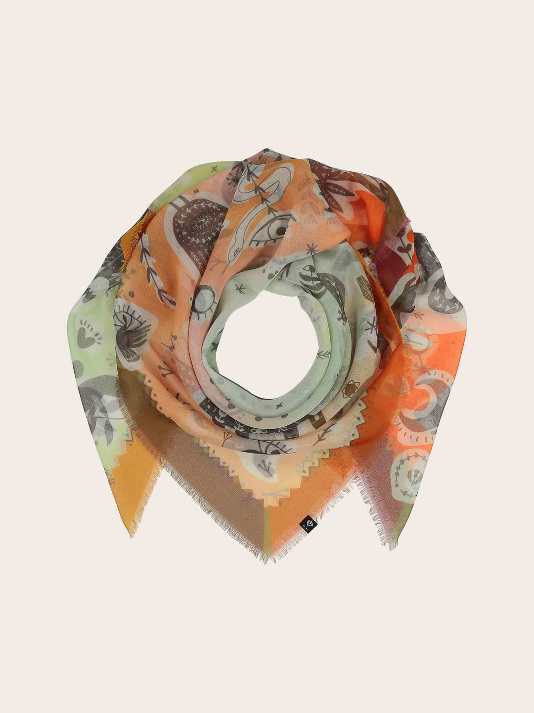 Tuch mit mystischen Motiven