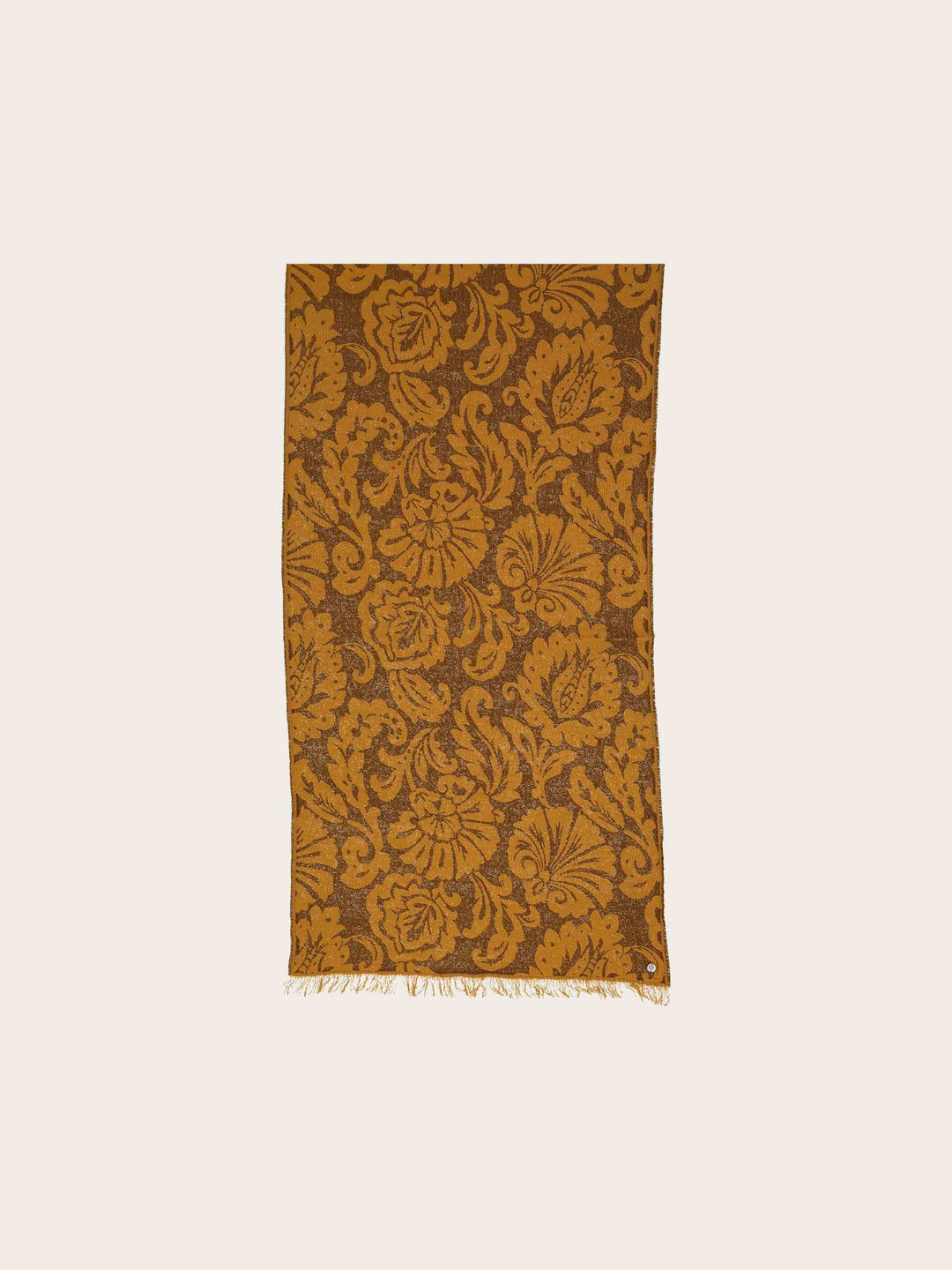 Stola mit Ranken-Muster in Baumwolle-Wolle-Mischung