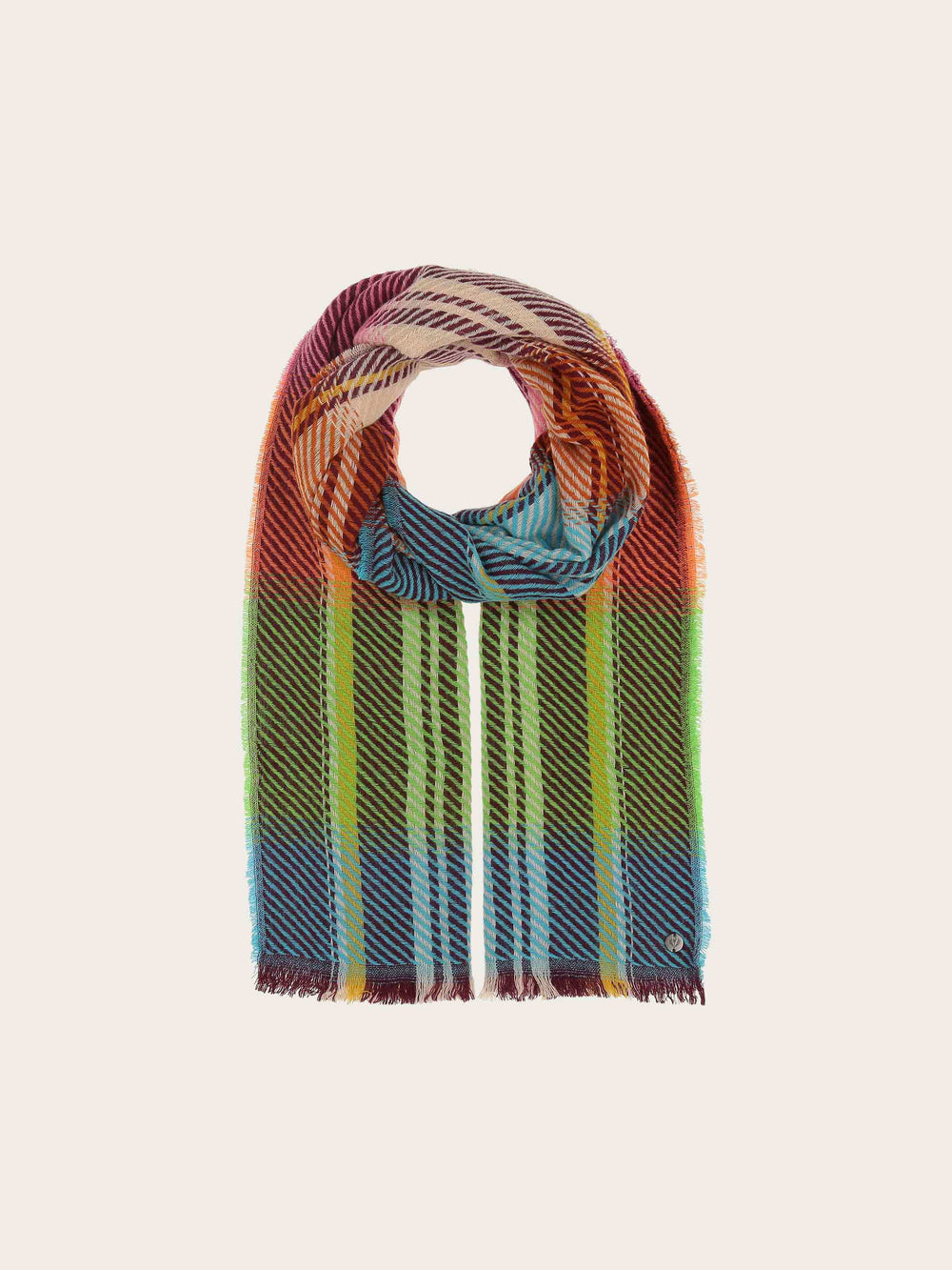 Gestreifter Schal im Retro-Design mit Wollanteil