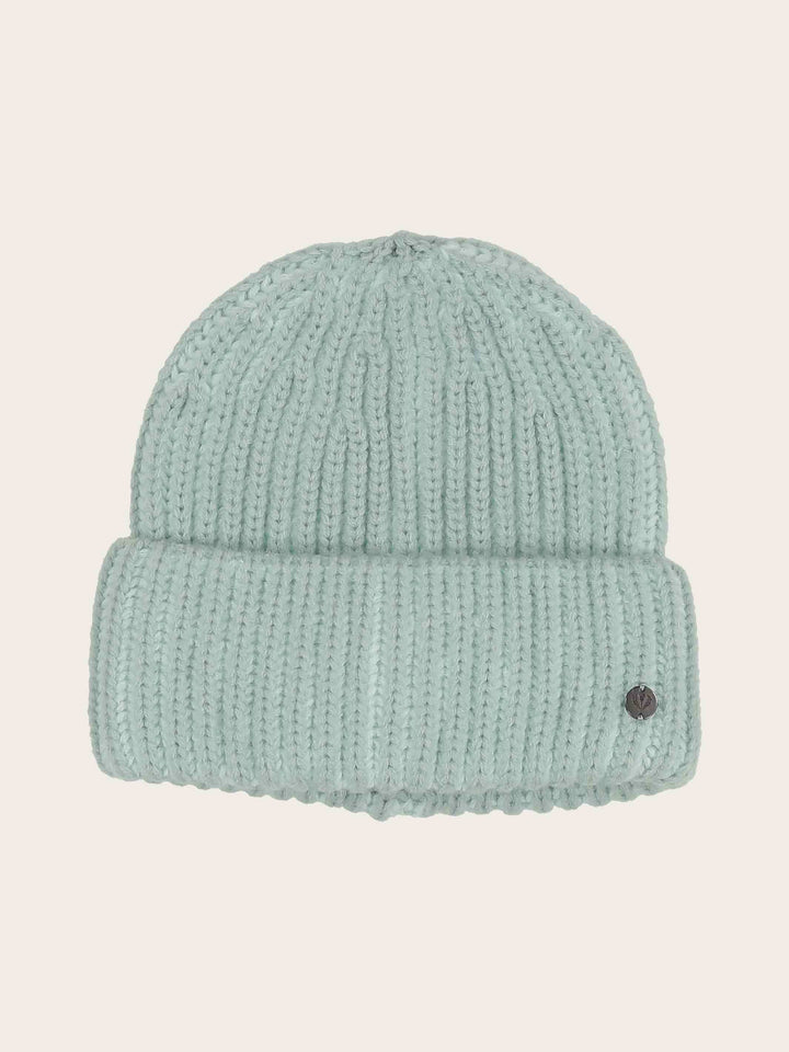 Gerippte Strickmütze mit Two-Tone-Effekt in Wollmischung