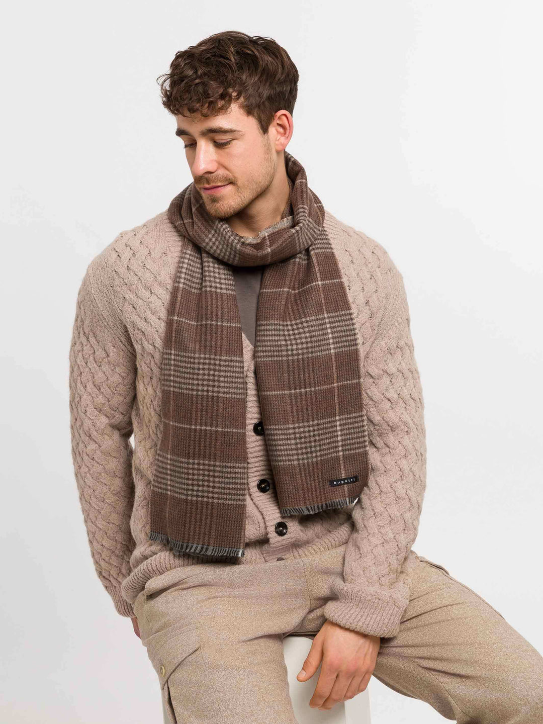 bugatti Doubleface-Schal mit Glencheck-Karo