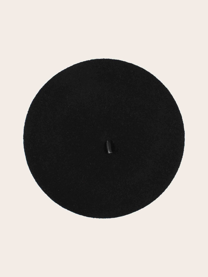 Loevenich Baskenmütze aus reiner Wolle mit Kunstlederband