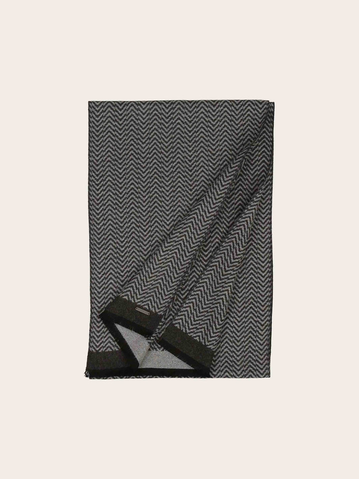 bugatti Schal mit geometrischem Design und farblich abgesetzem Rand