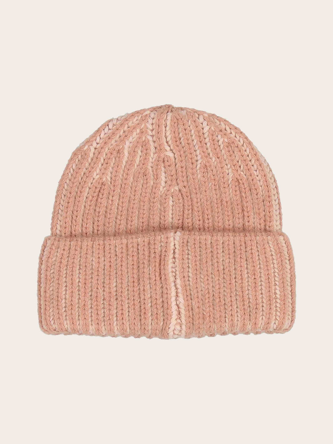 Gerippte Strickmütze mit Two-Tone-Effekt in Wollmischung