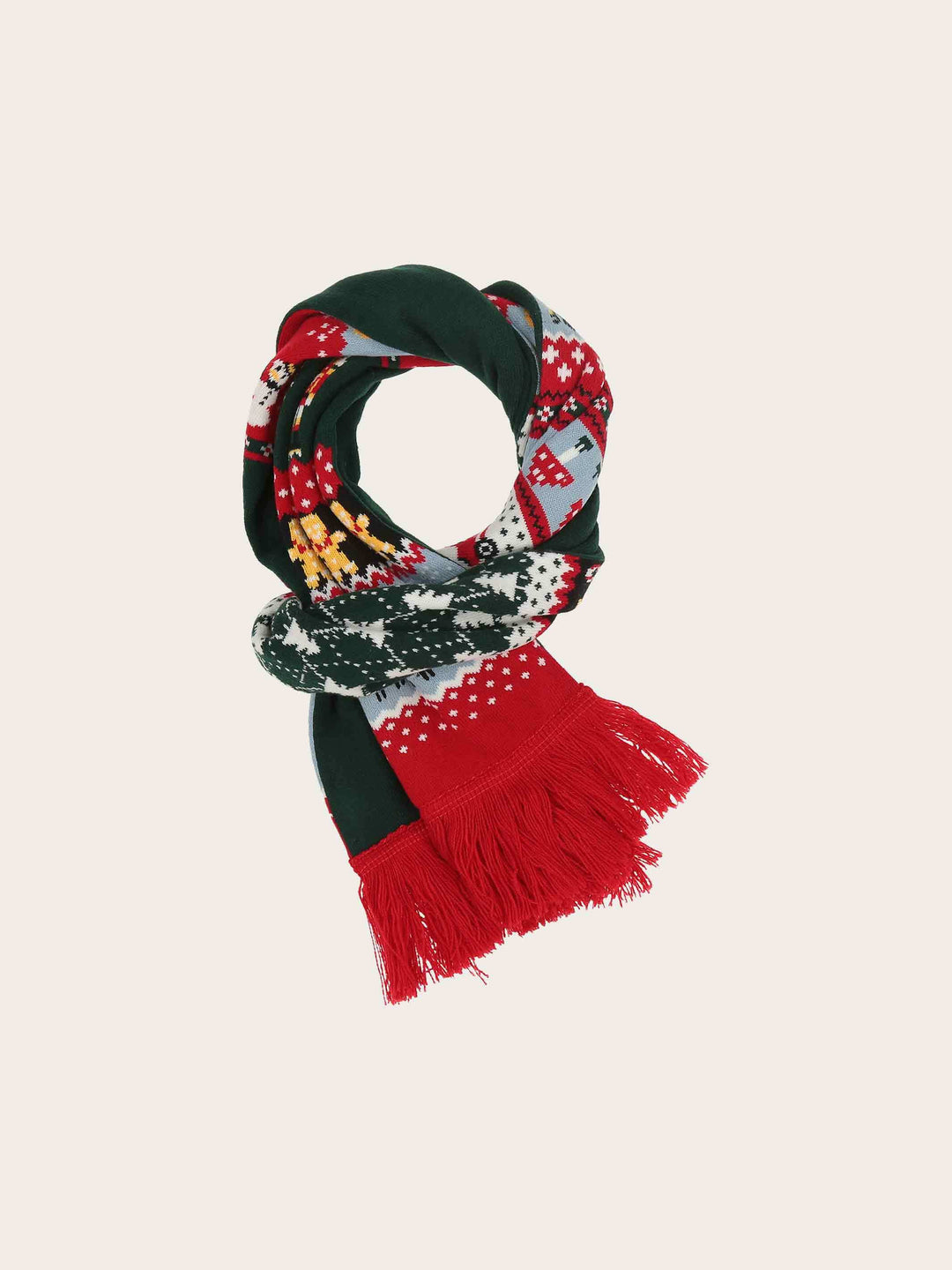 Strickschal mit Weihnachts-Motiv