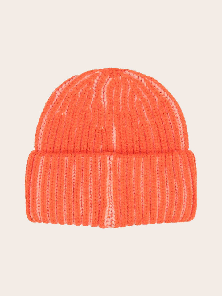 Gerippte Strickmütze mit Two-Tone-Effekt in Wollmischung