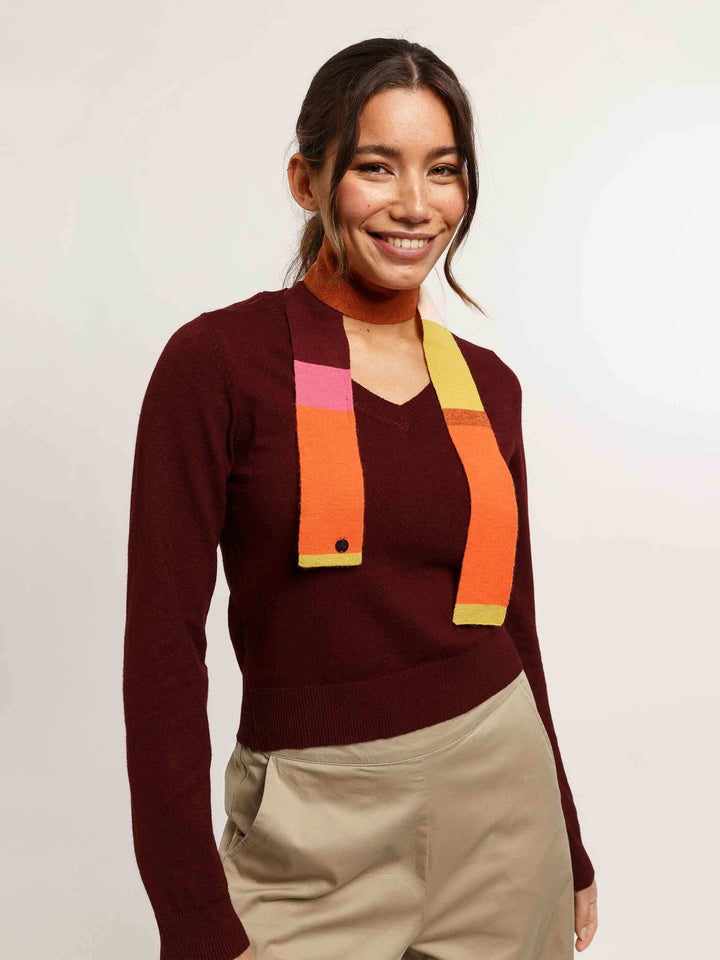 Schmaler Skinny-Strickschal in Wollmischung