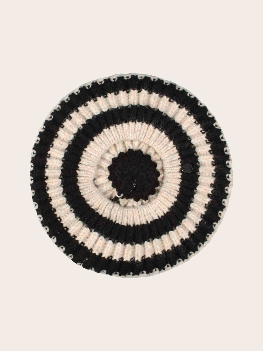 Gestreiftes Béret mit Bommel
