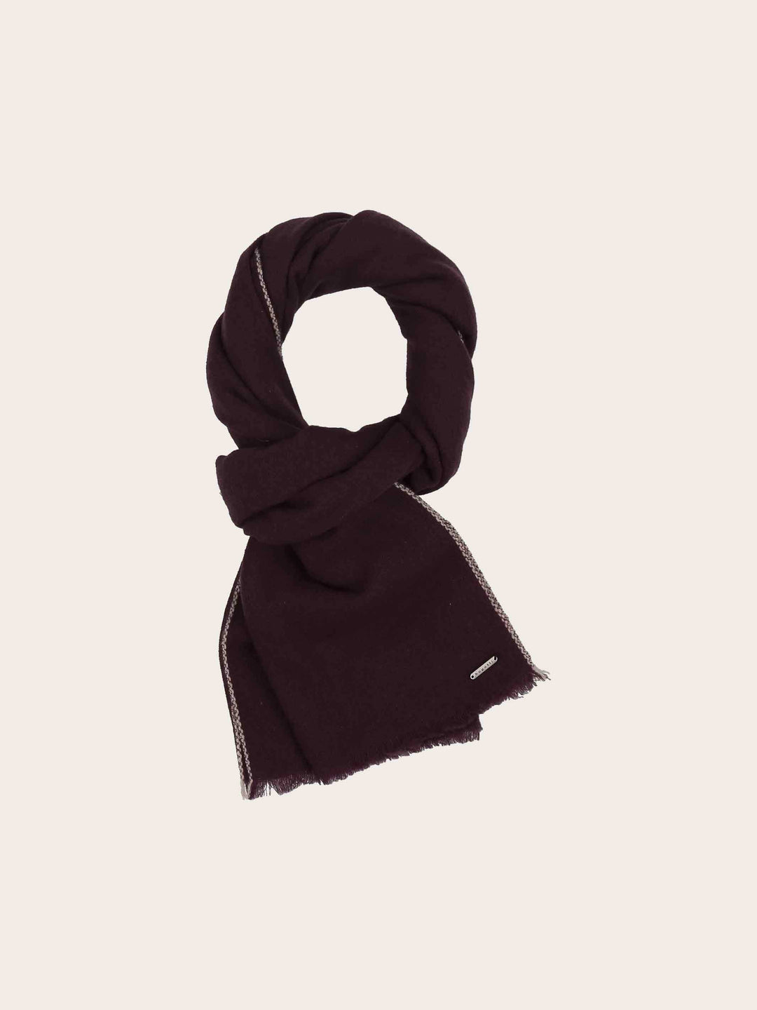 Hochwertiger einfarbiger bugatti Schal mit farbiger Applikation