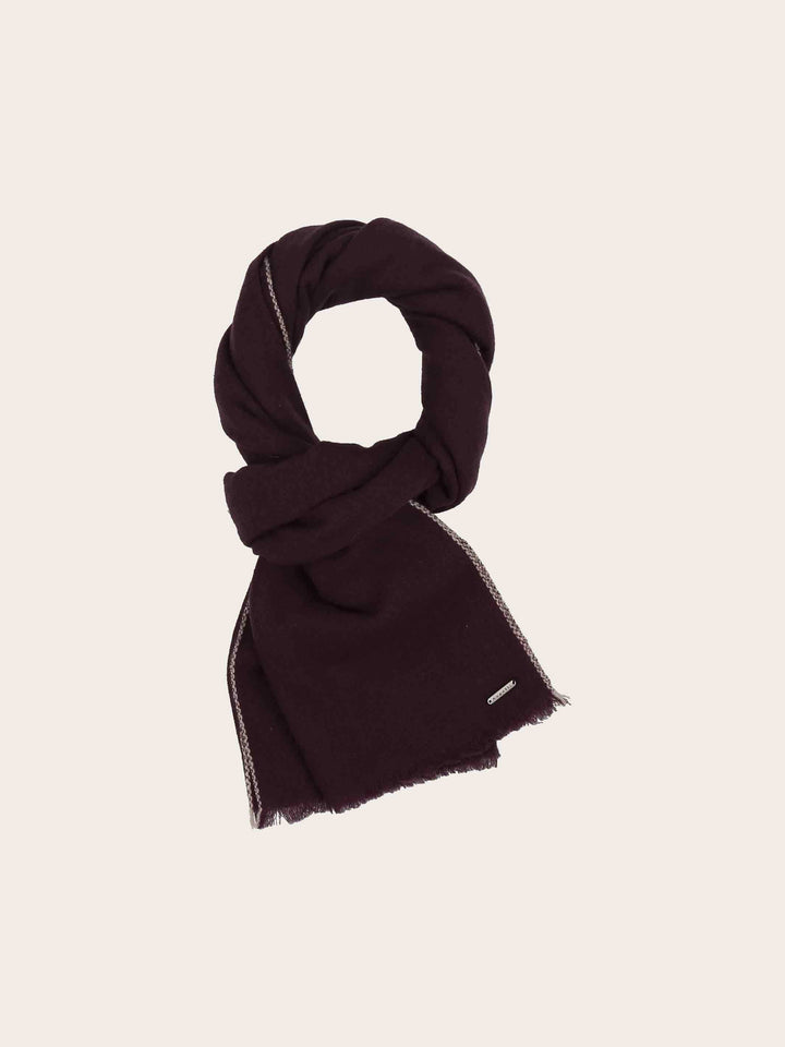 Hochwertiger einfarbiger bugatti Schal mit farbiger Applikation