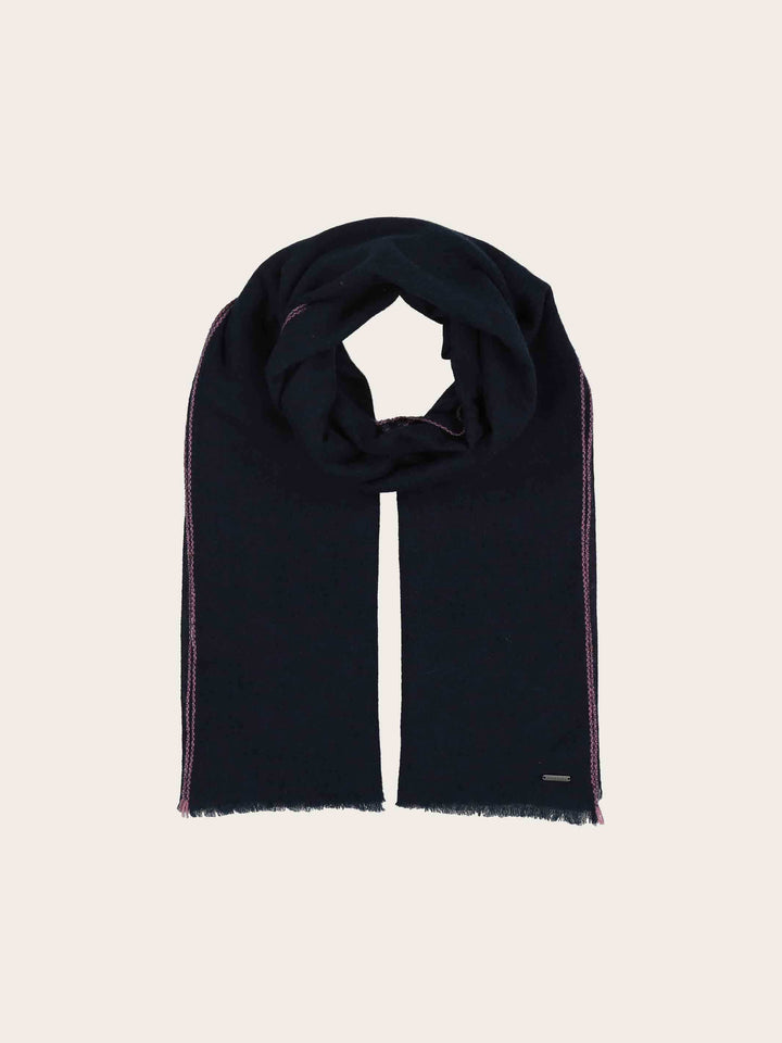 Hochwertiger einfarbiger bugatti Schal mit farbiger Applikation