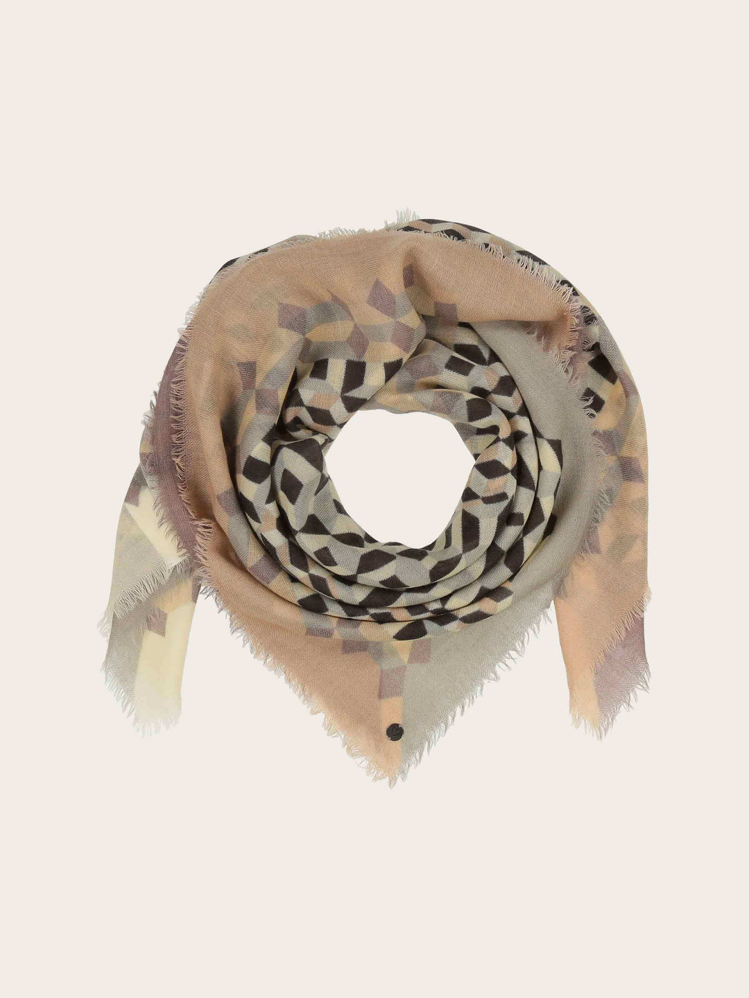 Tuch mit Muster-Mix aus reiner Wolle