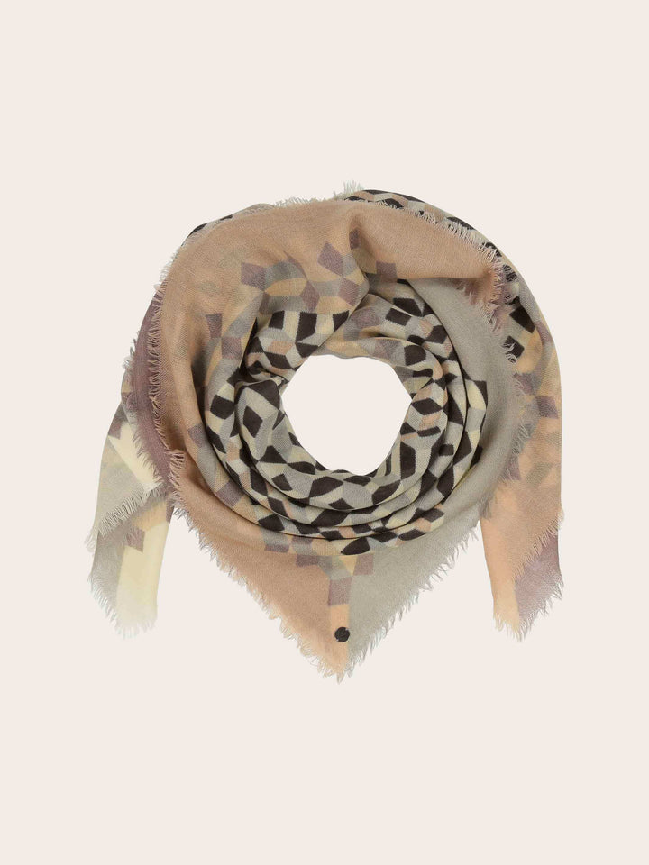 Tuch mit Muster-Mix aus reiner Wolle