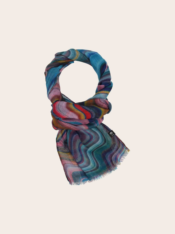 Sustainability Edition - Leichter Schal mit Wellen-Print