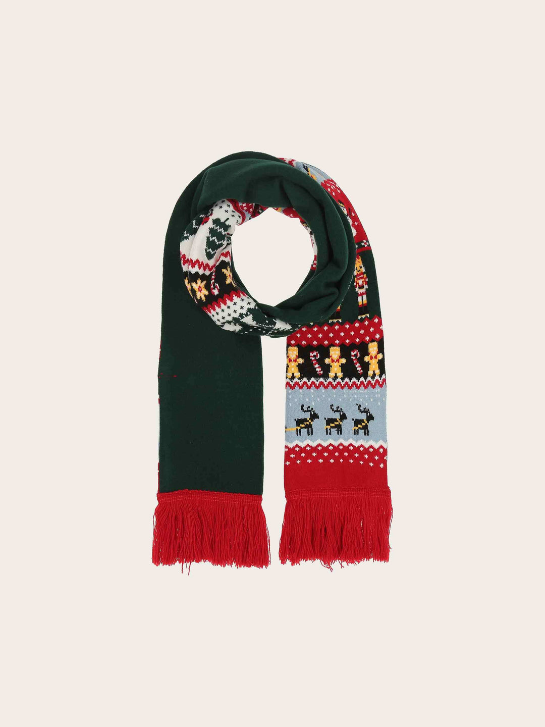 Strickschal mit Weihnachts-Motiv