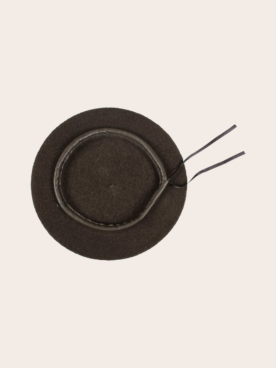 Loevenich Baskenmütze aus reiner Wolle mit Kunstlederband