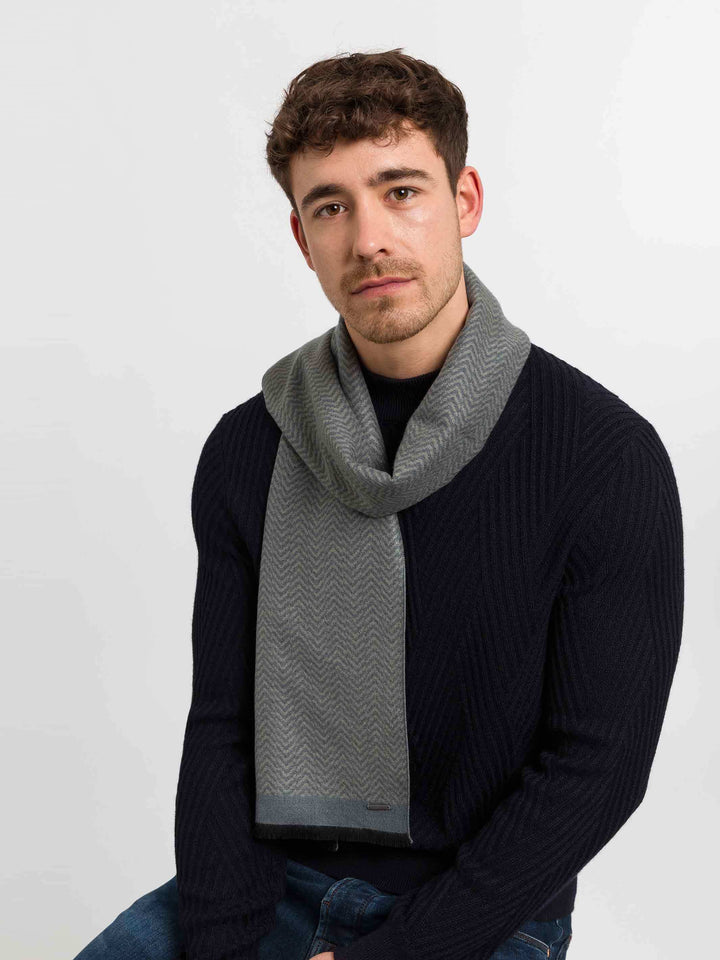 bugatti Schal mit geometrischem Design und farblich abgesetzem Rand