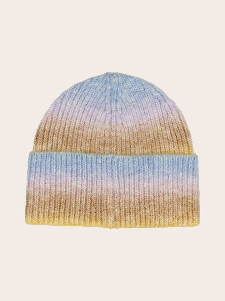 Regenbogen-Strickmütze mit Farbverlauf