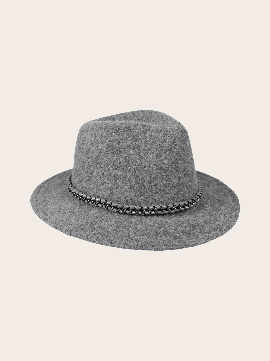 Loevenich Fedora aus Wollmischung mit Kettenbandbesatz