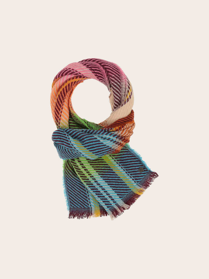 Gestreifter Schal im Retro-Design mit Wollanteil