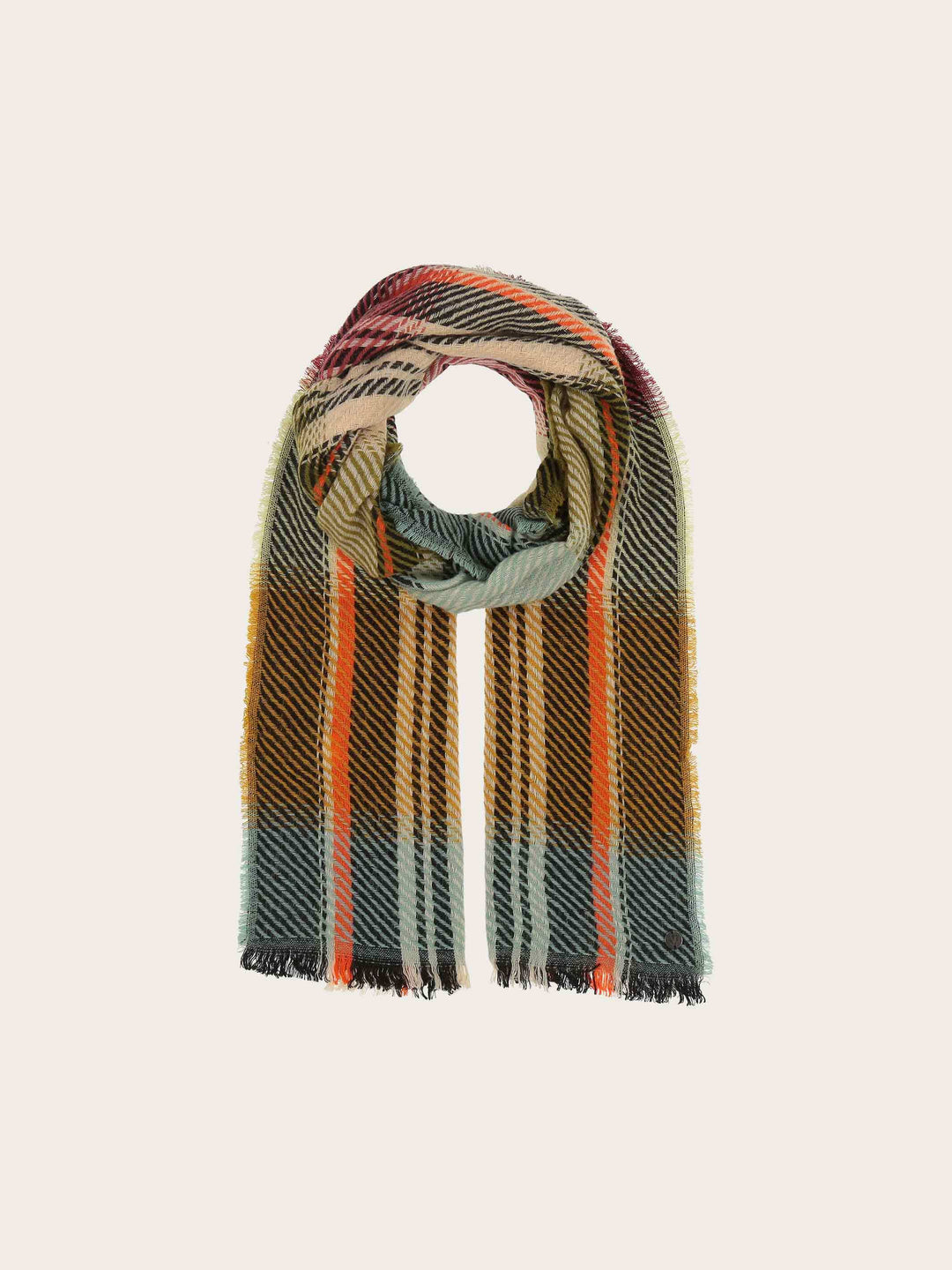 Gestreifter Schal im Retro-Design mit Wollanteil