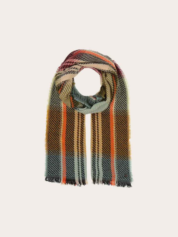 Gestreifter Schal im Retro-Design mit Wollanteil