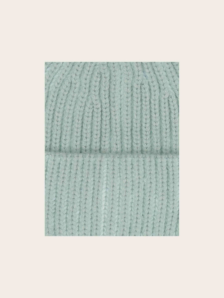 Gerippte Strickmütze mit Two-Tone-Effekt in Wollmischung