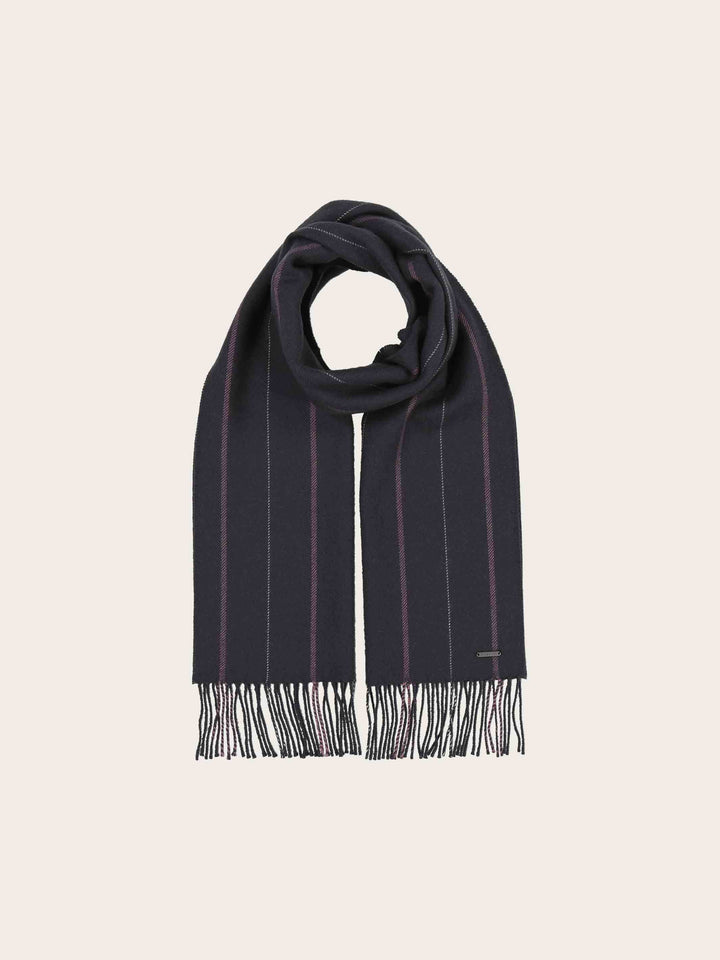 Einfarbiger bugatti Schal mit feinen farblichen Streifen