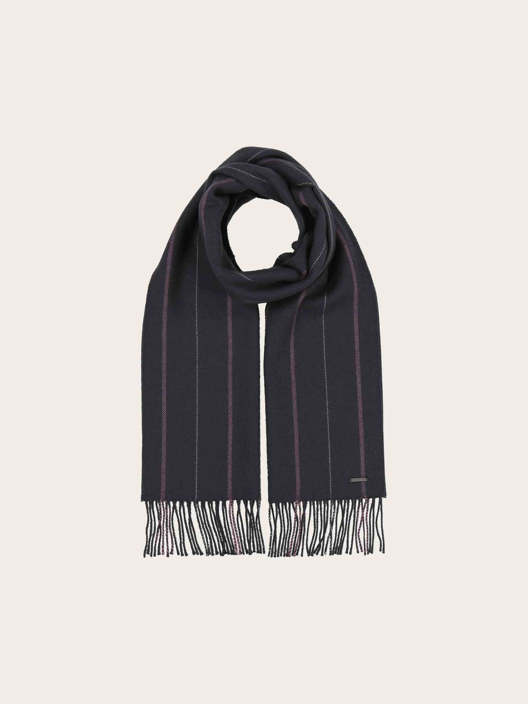 Einfarbiger bugatti Schal mit feinen farblichen Streifen