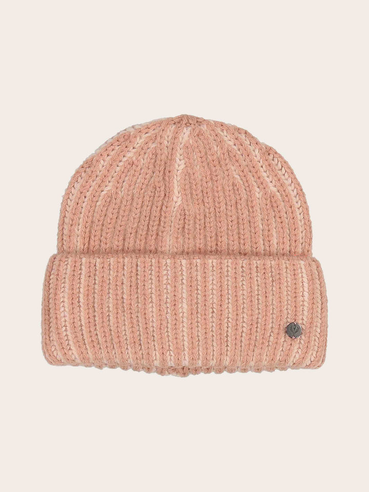 Gerippte Strickmütze mit Two-Tone-Effekt in Wollmischung