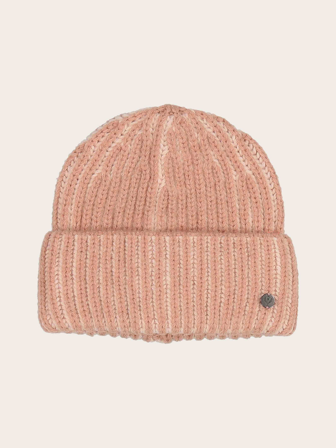 Gerippte Strickmütze mit Two-Tone-Effekt in Wollmischung