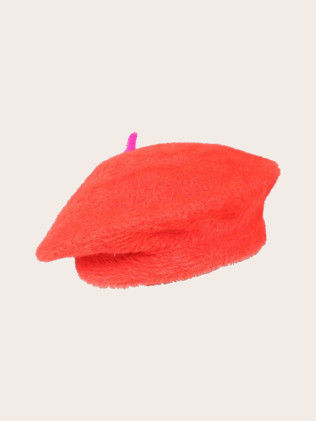 Kuscheliges Cashmink-Béret mit farblich abgesetzter Spitze