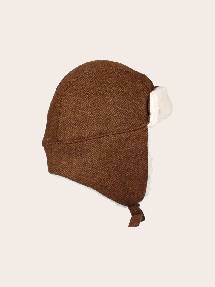 Loevenich Fliegermütze mit Ohrenklappen mit Fischgrät-Design