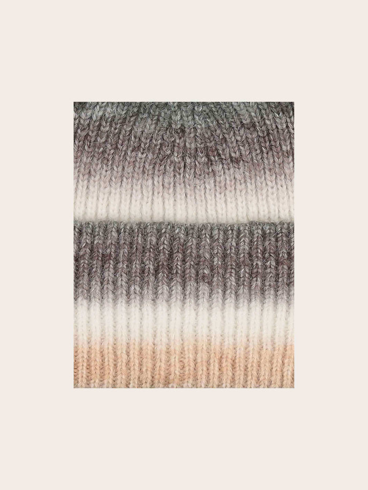 Regenbogen-Strickmütze mit Farbverlauf