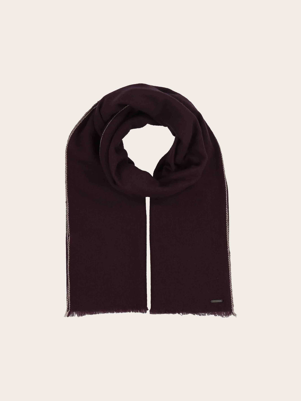 Hochwertiger einfarbiger bugatti Schal mit farbiger Applikation