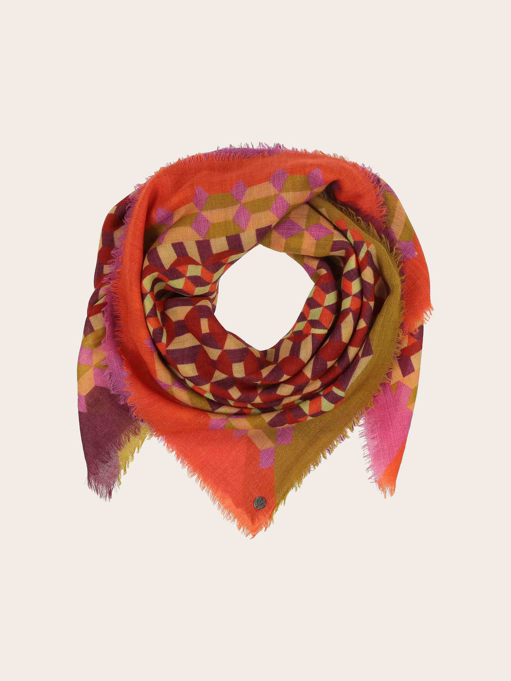 Tuch mit Muster-Mix aus reiner Wolle