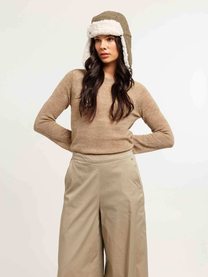 Loevenich Fliegermütze mit Ohrenklappen mit Fischgrät-Design